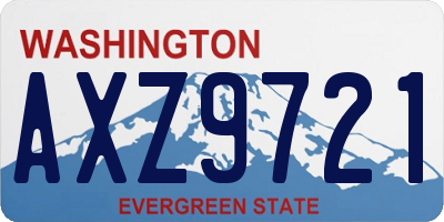 WA license plate AXZ9721