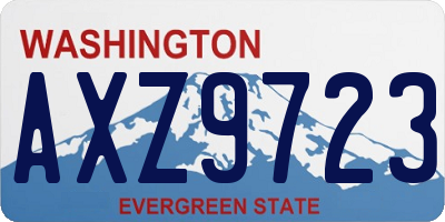 WA license plate AXZ9723