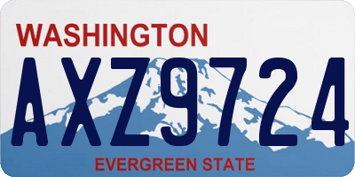WA license plate AXZ9724