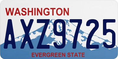 WA license plate AXZ9725