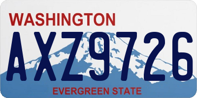 WA license plate AXZ9726