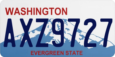 WA license plate AXZ9727