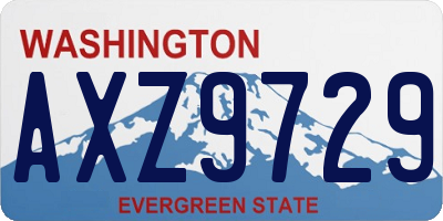 WA license plate AXZ9729