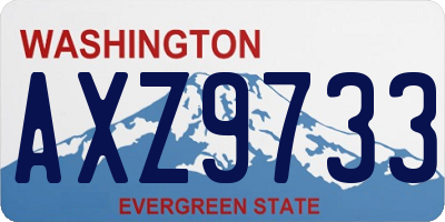 WA license plate AXZ9733