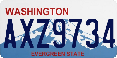 WA license plate AXZ9734