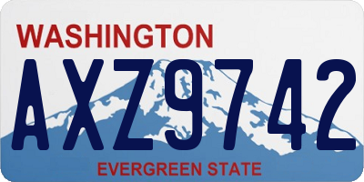 WA license plate AXZ9742