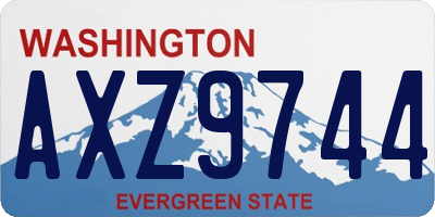 WA license plate AXZ9744