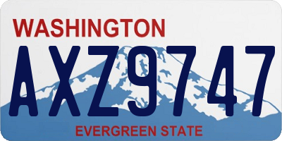 WA license plate AXZ9747