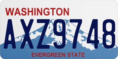 WA license plate AXZ9748