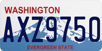 WA license plate AXZ9750
