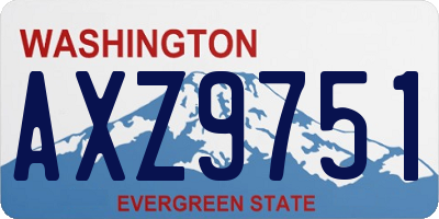 WA license plate AXZ9751