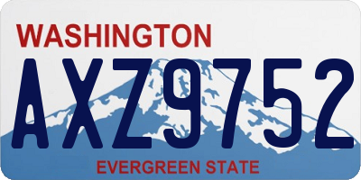 WA license plate AXZ9752