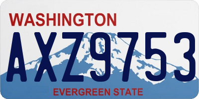WA license plate AXZ9753