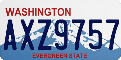 WA license plate AXZ9757