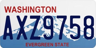 WA license plate AXZ9758