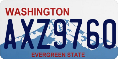 WA license plate AXZ9760