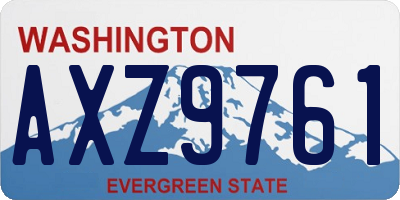 WA license plate AXZ9761
