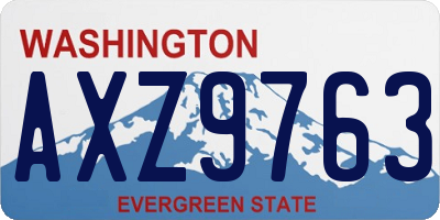 WA license plate AXZ9763