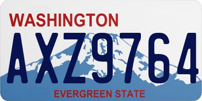 WA license plate AXZ9764