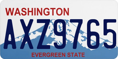 WA license plate AXZ9765