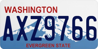WA license plate AXZ9766