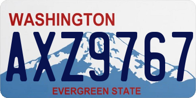 WA license plate AXZ9767