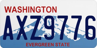 WA license plate AXZ9776