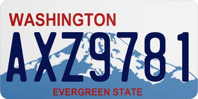 WA license plate AXZ9781