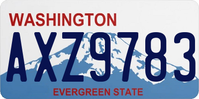 WA license plate AXZ9783