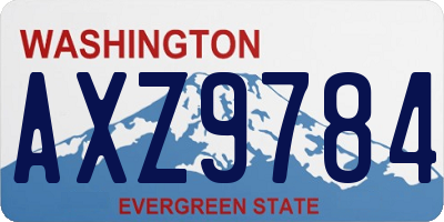 WA license plate AXZ9784