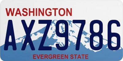 WA license plate AXZ9786