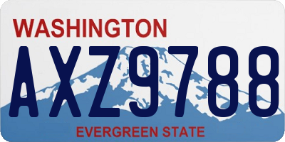 WA license plate AXZ9788