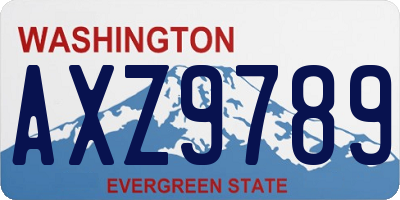 WA license plate AXZ9789
