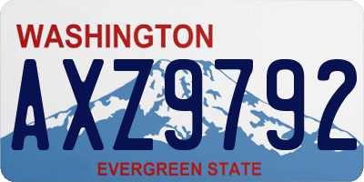 WA license plate AXZ9792