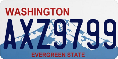 WA license plate AXZ9799