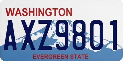 WA license plate AXZ9801