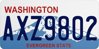 WA license plate AXZ9802