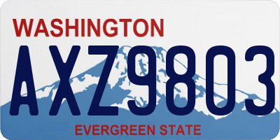 WA license plate AXZ9803