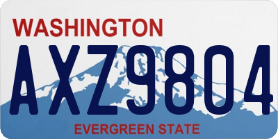 WA license plate AXZ9804