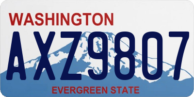 WA license plate AXZ9807