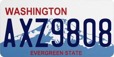 WA license plate AXZ9808