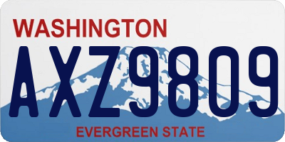 WA license plate AXZ9809
