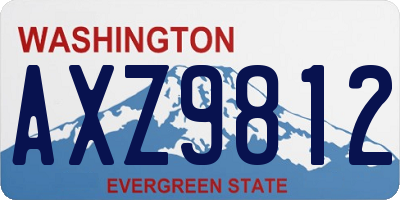WA license plate AXZ9812