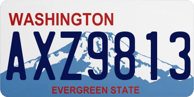WA license plate AXZ9813