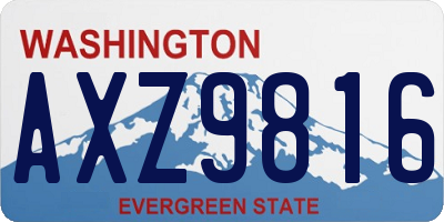 WA license plate AXZ9816