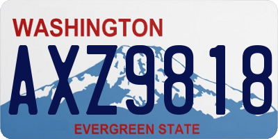 WA license plate AXZ9818