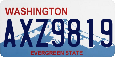 WA license plate AXZ9819