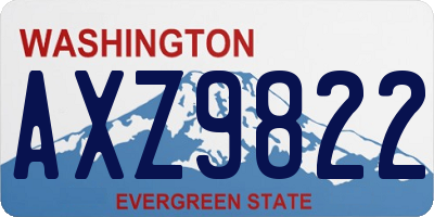WA license plate AXZ9822