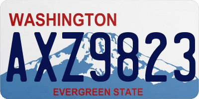 WA license plate AXZ9823