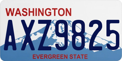 WA license plate AXZ9825